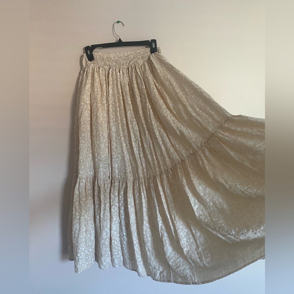 MARBLE Cream Floral Maxi Skirt - Picture 3 of 15